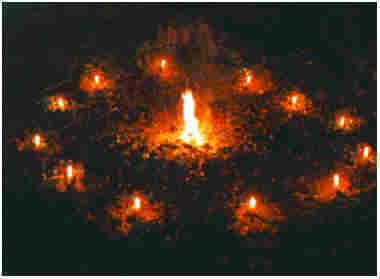 Kerzenkreis, Feuerritual für Liebeszauber
